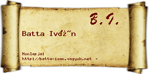 Batta Iván névjegykártya